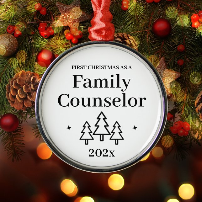 Ornement En Métal Premier Noël En Tant Que Conseiller Familial (First Christmas As A Family Counselor Metal Ornament
)