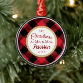 Ornement En Métal Premier Noël M. et Mme Buffalo Plaid