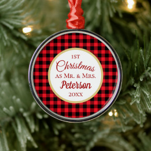 Ornement En Métal Premier Noël M. et Mme Red Buffalo Plaid