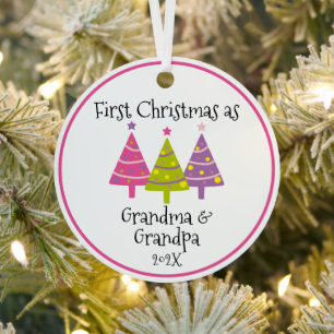 Ornement En Métal Premier Noël mignon en grands-parents