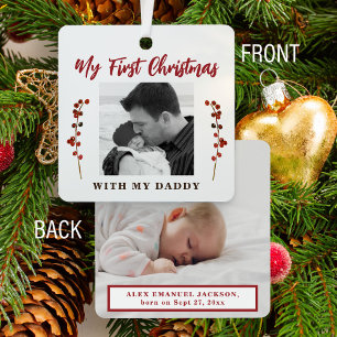 Ornement En Métal Premier Noël papa et bébé 2 photo