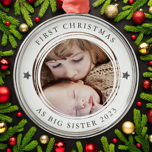Ornement En Métal Premier Noël personnalisé en grande soeur Photo