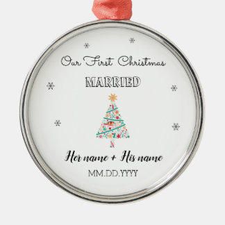 Ornement En Métal Première fête de Noël personnalisée