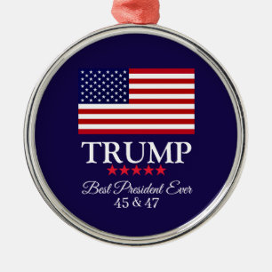 ORNEMENT EN MÉTAL PRÉSIDENT DONALD TRUMP MEILLEUR PRÉSIDENT JAMAIS