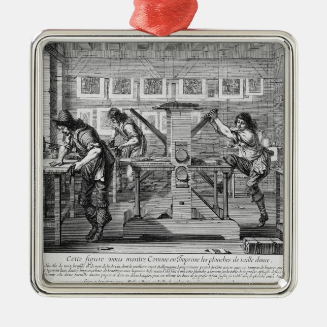 Ornement En Métal Presse typographique française, 1642 (Devant)