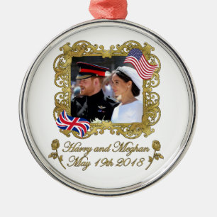 Ornement En Métal Prince Harry et Meghan Markle Mariage royal