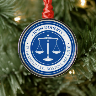 Ornement En Métal Procureur   Scales de justice Deep Blue