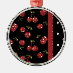 Ornement En Métal RAB Rockabilly Très Cerises Noires