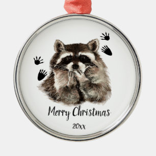 Ornement En Métal Raccoon Dated Blowers, Aimer les animaux