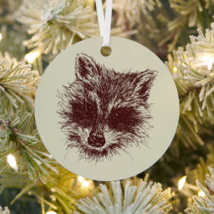 Ornement En Métal Raccoon Woodland Création dessin personnalisé
