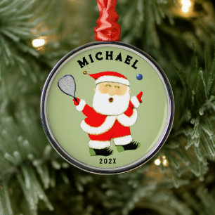 Ornement En Métal Racquetball Noël Collectif