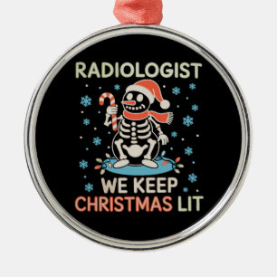Ornement En Métal Radiologue Nous Gardons La Liste De Noël Bonhomme 