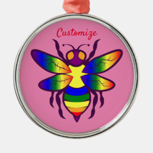 Ornement En Métal Rainbow Bee Thunder_Cove 