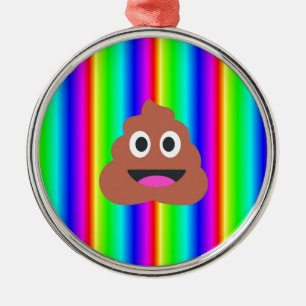 Ornement En Métal rainbow poop emoji