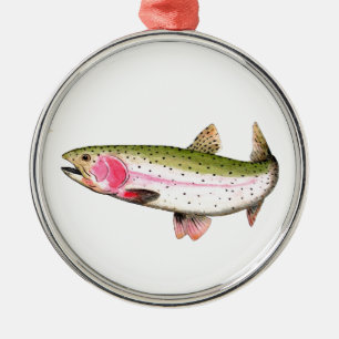 Ornement En Métal Rainbow Trout Fly