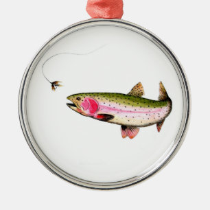 Ornement En Métal Rainbow Trout Fly