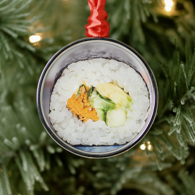 Ornement En Métal Râle de sushi Poisson et riz (Arbre)
