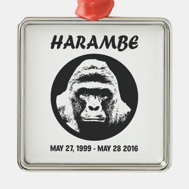 Ornement En Métal Rappelez-vous Harambe (Devant)