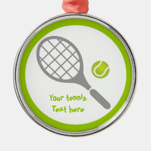 Ornement En Métal Raquette de tennis et coutume de balle