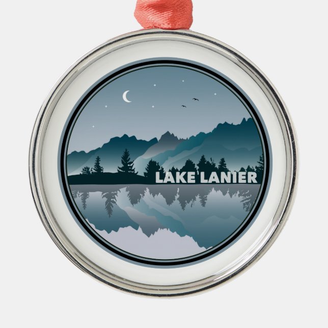 Ornement En Métal Réflexion du lac Lanier en Géorgie (Devant)
