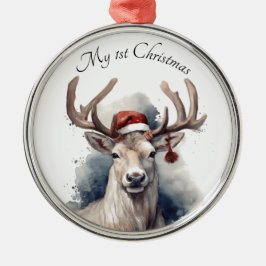 Ornement En Métal Reindeer de Noël, personnalisable