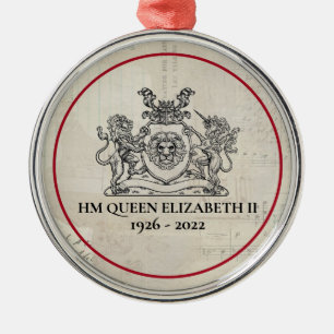 Ornement En Métal Reine Elizabeth II commémorative 1926-2022