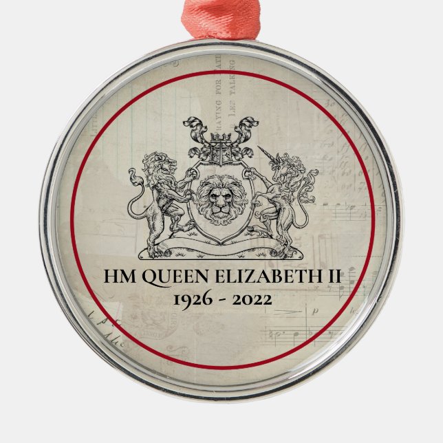 Ornement En Métal Reine Elizabeth II commémorative 1926-2022 (Devant)