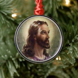 Ornement En Métal Religieux vintage, Portrait Jésus Christ avec Halo