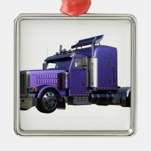 Ornement En Métal Remorque semi-tracteur violet métallique Camion