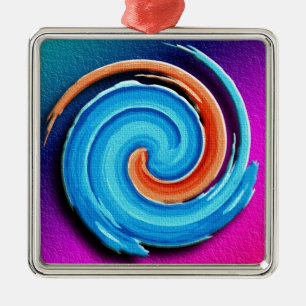 Ornement En Métal Remous rose et bleu d'ouragan