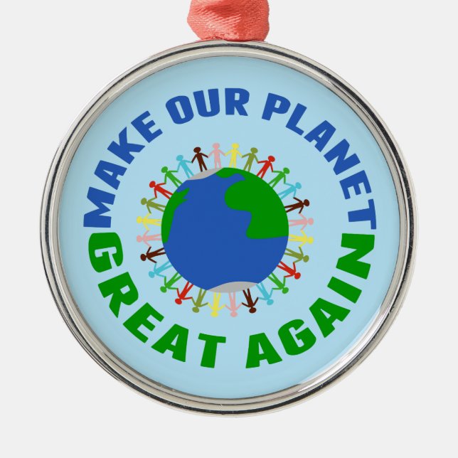 Ornement En Métal Rendre notre planète grande (Devant)