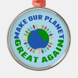 Ornement En Métal Rendre notre planète plus grande