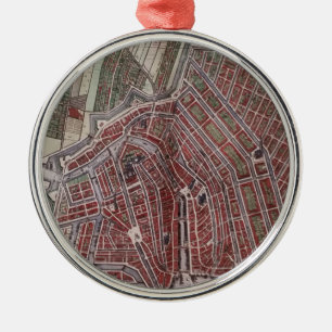 Ornement En Métal Réplique carte de la ville d'Amsterdam 1652