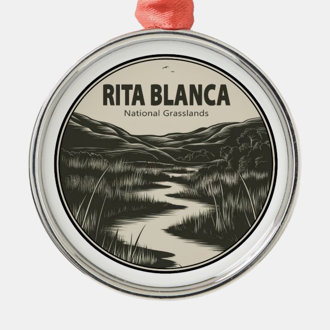 Ornement En Métal Rita Blanca National Grasslands Stream (Devant)