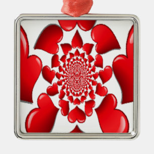 Ornement En Métal Romantique Red Hearts Art Motif Imprimer