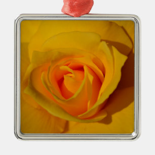 Ornement En Métal Rose jaune fleur florale élégante