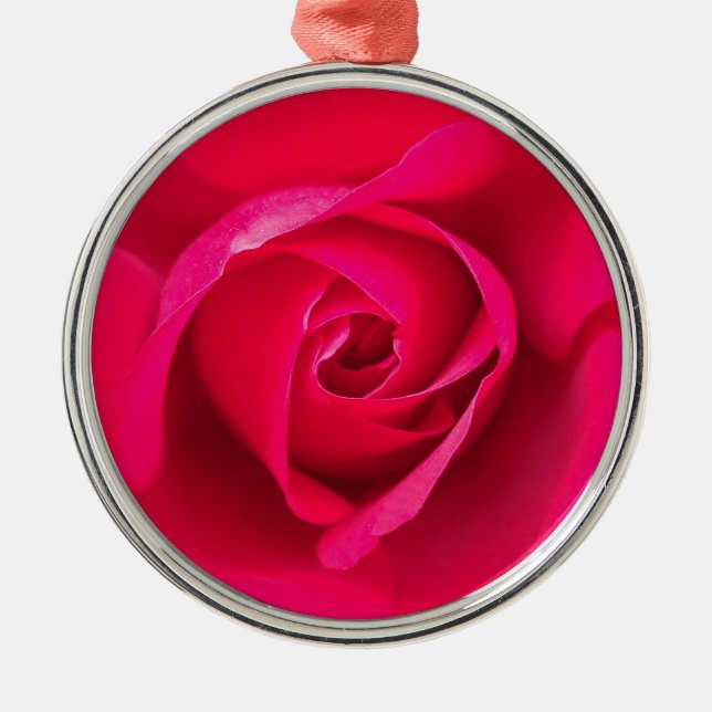 Ornement En Métal Rose rouge romantique v2 (Devant)