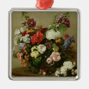 Ornement En Métal Roses et pivoines français, 1881