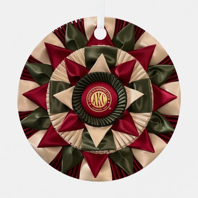 Ornement En Métal Rosette de chien MACH Noël personnalisé (Recto)