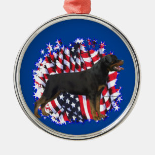 Ornement En Métal Rottweiler Patriot