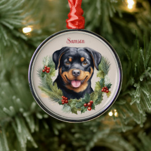 Ornement En Métal Rotweiler Christmas Pet Memorial Chien race