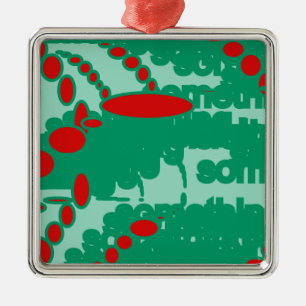 Ornement En Métal rouge et vert 1123 art abstrait