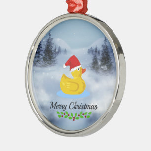 Ornement En Métal Rubber Ducky Noël salutations