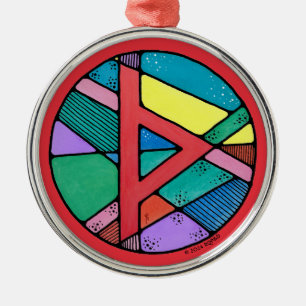 Ornement En Métal Rune de Défense de Thurisaz Art Nouveau
