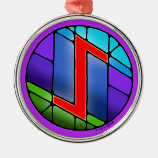 Ornement En Métal Rune de persévérance Art Nouveau Eihwaz