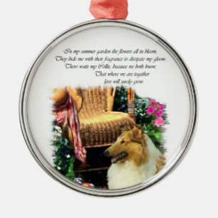 Ornement En Métal Sable Rough Collie où l'amour grandit