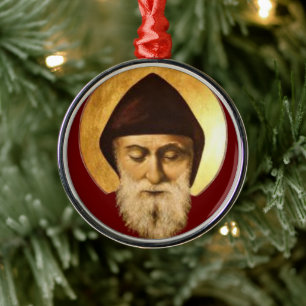 Ornement En Métal Saint Charbel Makhlouf
