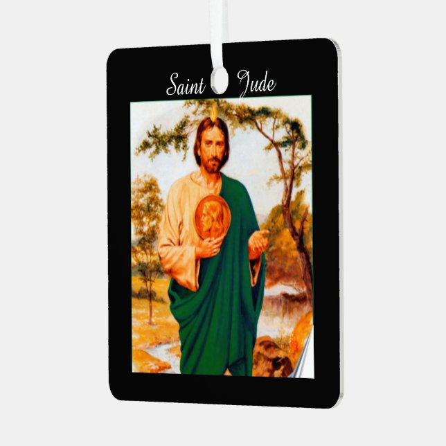 Ornement En Métal Saint Jude image et prière (Avant gauche)