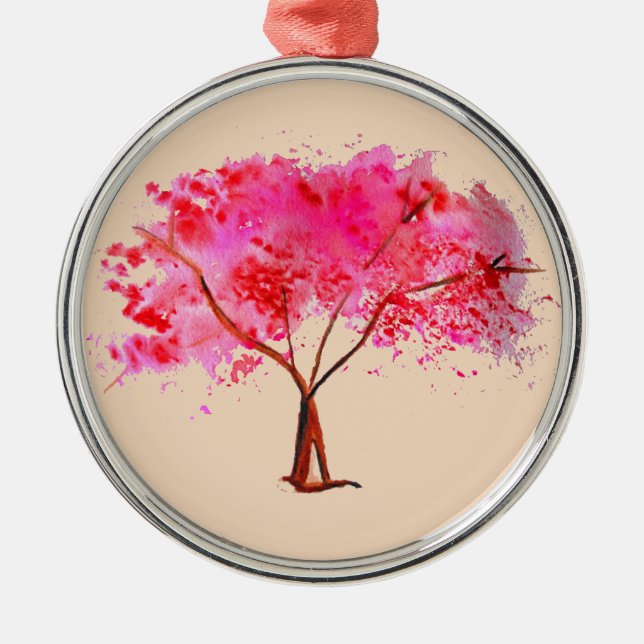 Ornement En Métal Sakura Cerisier Japonais art (Devant)