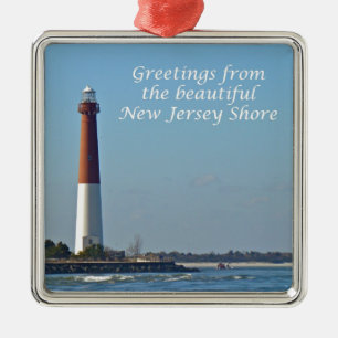 Ornement En Métal Salutations du New Jersey - Barnegat Light